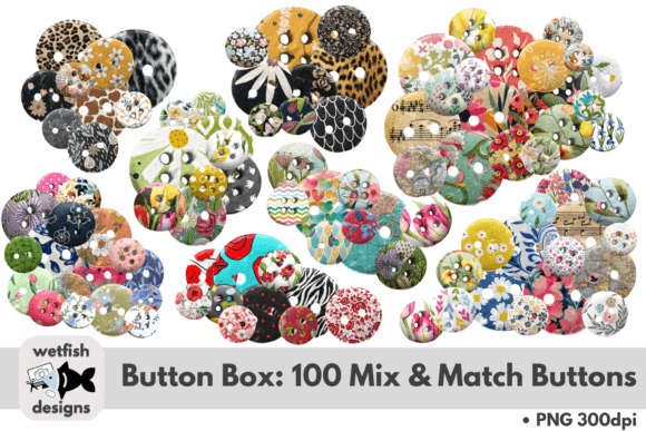 Button Box Set of 100 Mixed Buttons