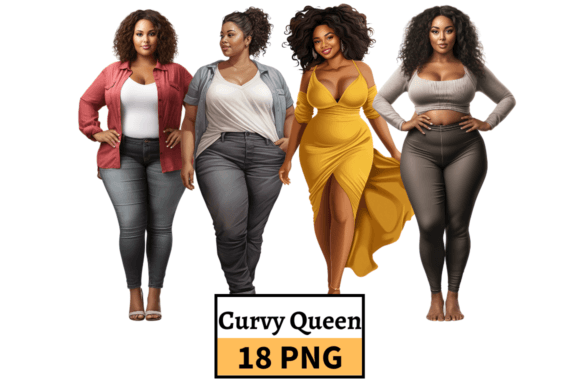 Curvy African American Girl Illustration: Celebrating Diversity and Empowerment in Design