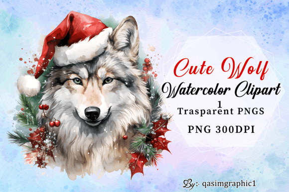 Cute Wolf Watercolor Sublimation Clipart: Elevating Holiday Creativity