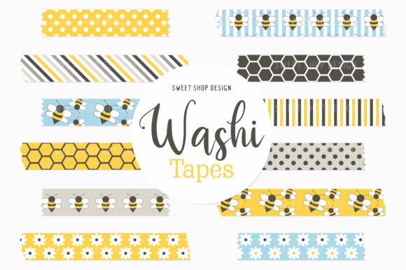 Digital Washi Tape Honey and Bees: Creative Design Solutions for Crafters and Designers