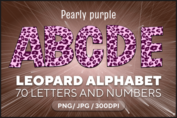 Elevate Your Creative Projects with the Pearly Purple Leopard Clipart Typeface