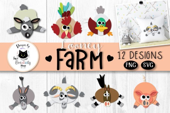 Funny Farm Animal Clipart Farm SVG
