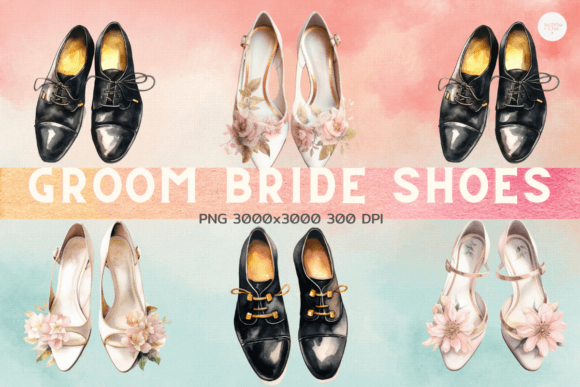 Groom Bride Shoes Wedding Clipart: A Practical Asset for Creative Workflows