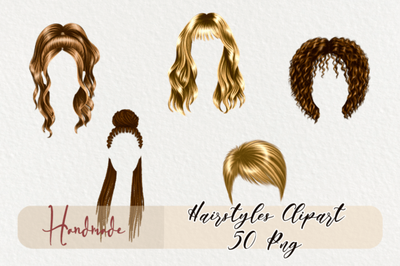 Hair Set Clipart, Front Hair PNG: Digital Assets for Creators