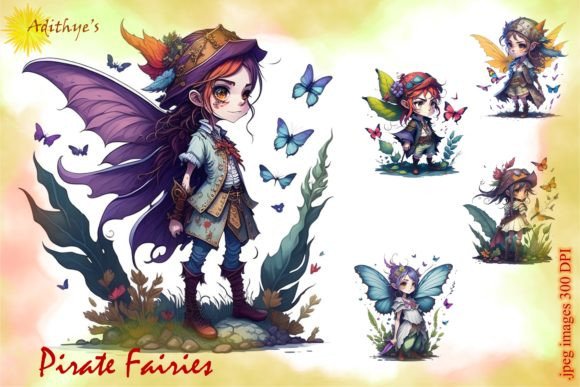 Pirate Fairies Sublimation Clipart
