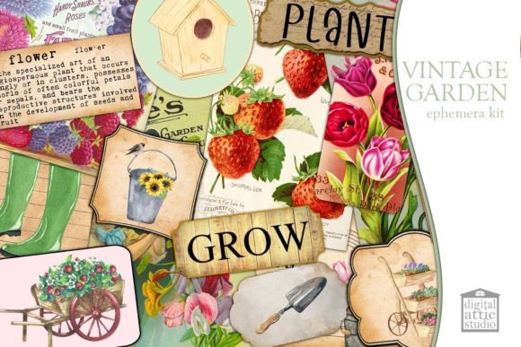 Small Vintage Gardening Ephemera Kit