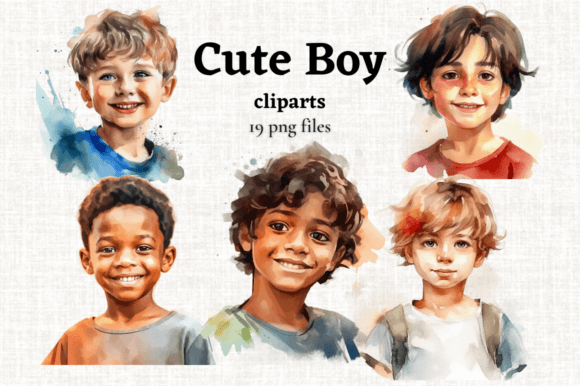 Watercolor Cute Boy Clipart Set 19 PNGs: A Practical Guide for Creators